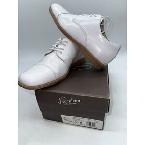 Florsheim Kids Boy Reveal Cap Toe Ox Jr. White Smooth Leather 5.5 M